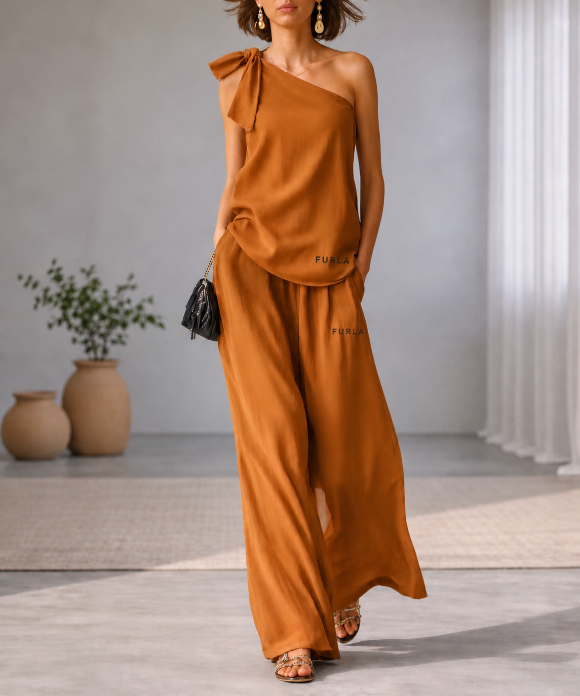 Completo Elegante Cerimonia – Pantalone + Blusa Chiffon
