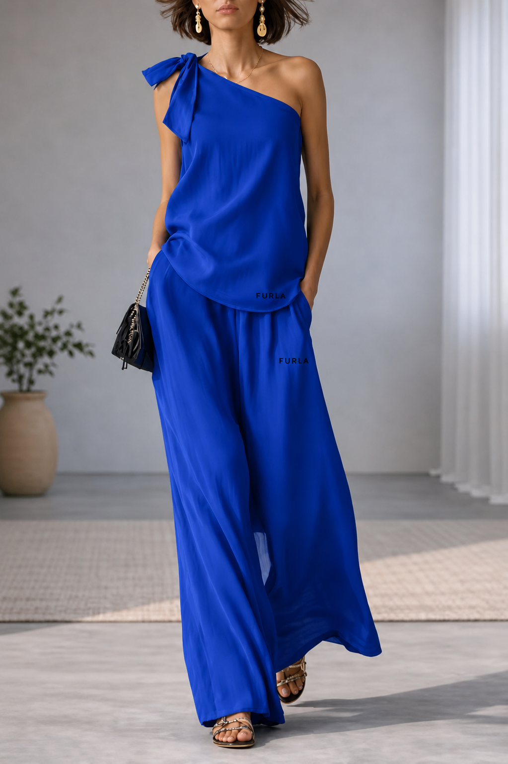 Completo Elegante Cerimonia – Pantalone + Blusa Chiffon
