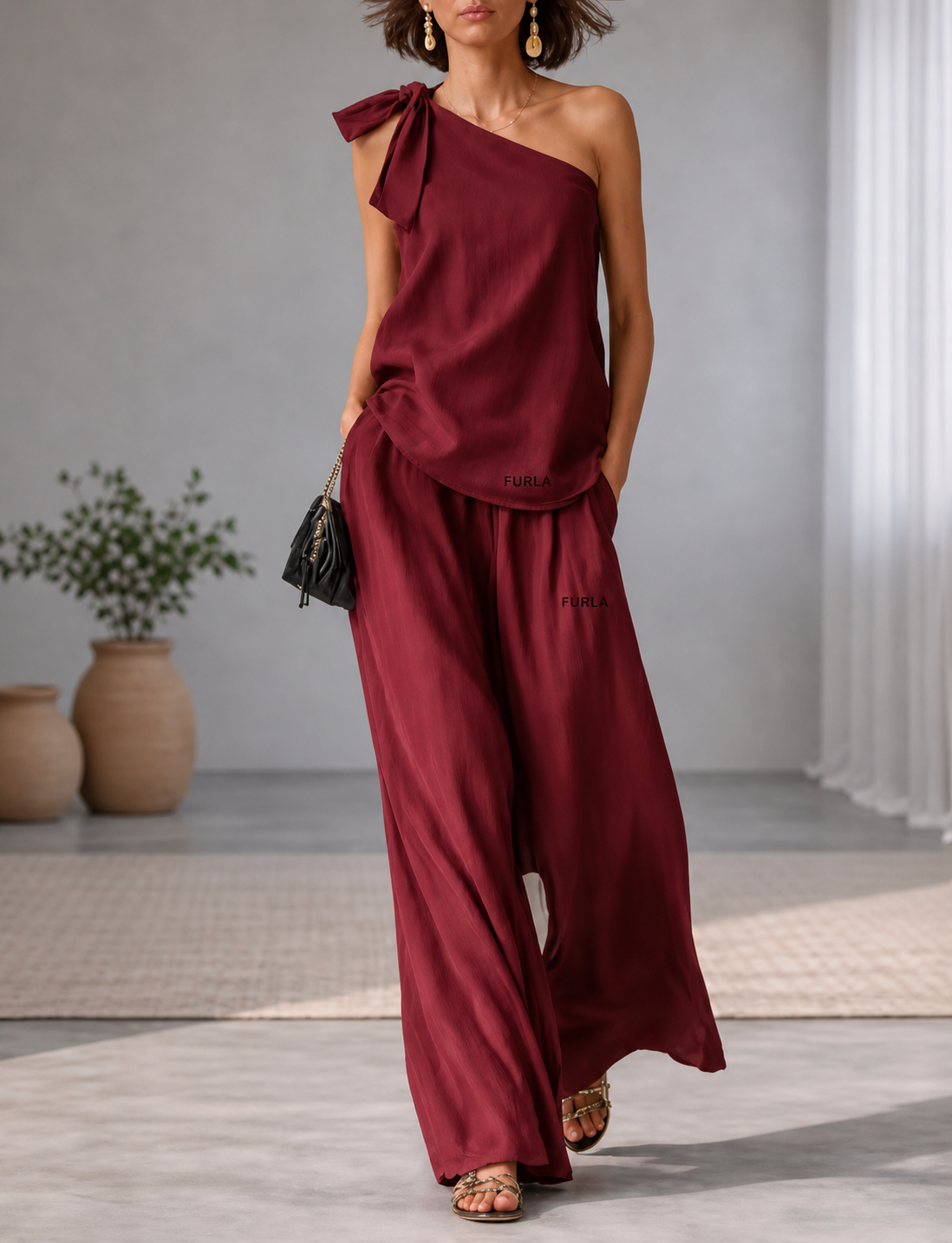 Completo Elegante Cerimonia – Pantalone + Blusa Chiffon